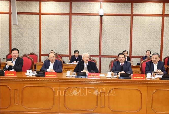 Tổng Bí thư, Chủ tịch Nước Nguyễn Phú Trọng phát biểu kết luận phiên họp.