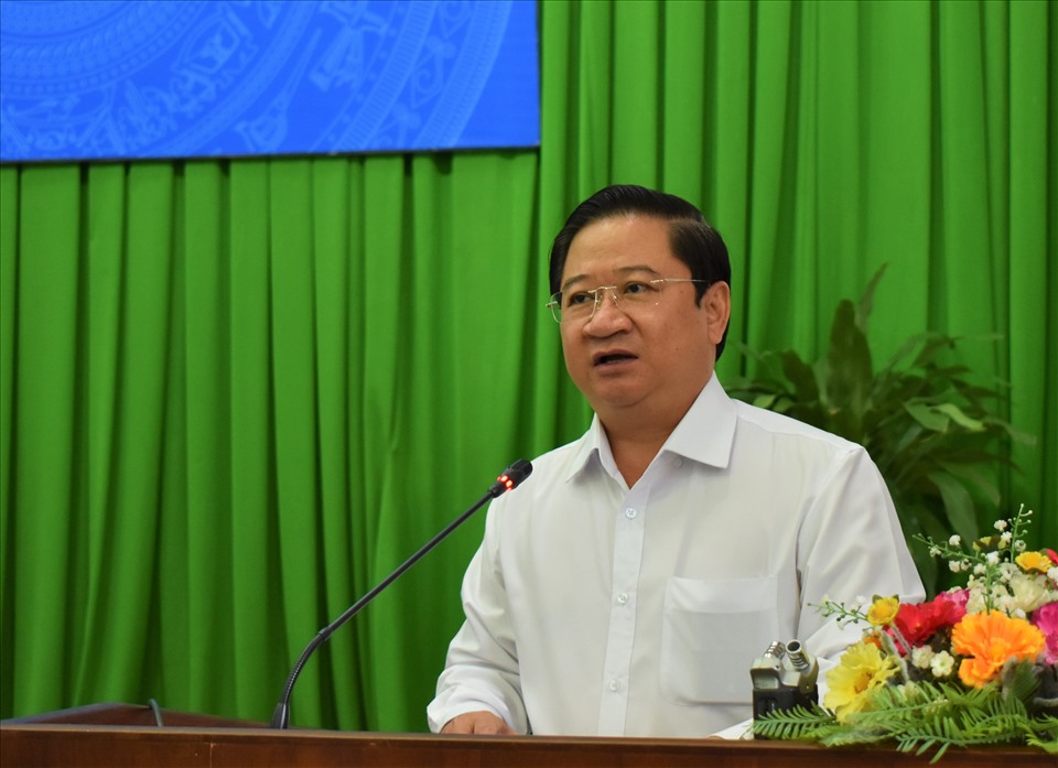 Chủ tịch UBND TP.Cần Thơ Trần Việt Trường- phát biểu kết luận tại cuộc họp về công tác phòng, chống dịch COVID-19. Ảnh: Thành Nhân