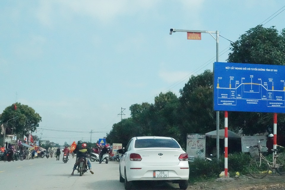 Một camera an ninh lắp đặt ở huyện Thạch Hà, tỉnh Hà Tĩnh. Ảnh: Trần Tuấn