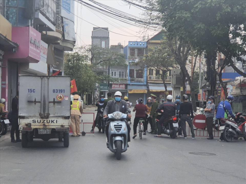 Khu vực bị phong tỏa ở phường Dư Hàng quận Lê Chân do có bệnh nhân dương tính COVID-19