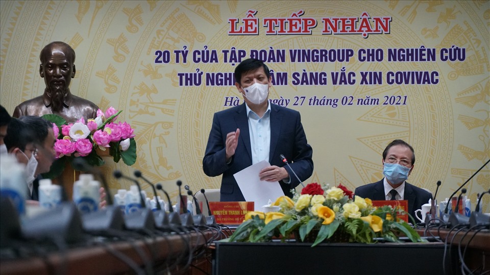 GS.TS Nguyễn Thanh Long, Uỷ viên Trung ương Đảng, Bộ trưởng Bộ Y tế phát biểu tại buổi lễ. Ảnh: Tạ Quang