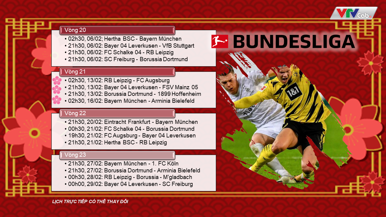 Lịch trực tiếp Bundesliga