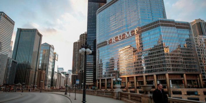 Trump International Hotel and Tower của ông Donald Trump ở Chicago, Illinois. Ảnh: AFP