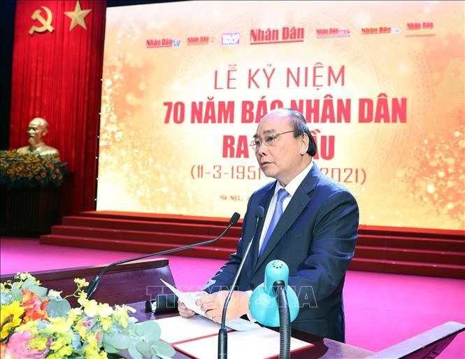 Thủ tướng Nguyễn Xuân Phúc phát biểu tại Lễ kỷ niệm. Ảnh: Thống Nhất/TTXVN.