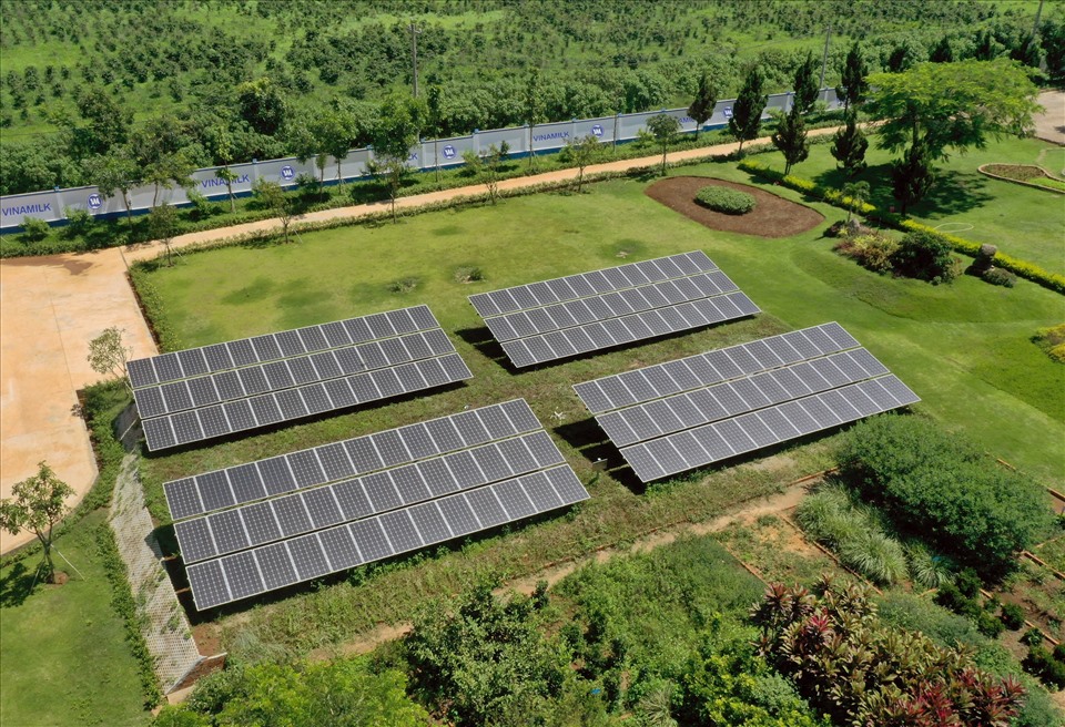 Hệ thống năng lượng mặt trời tại trang trại Vinamilk Organic Đà Lạt tiết kiệm điện năng hiệu quả.