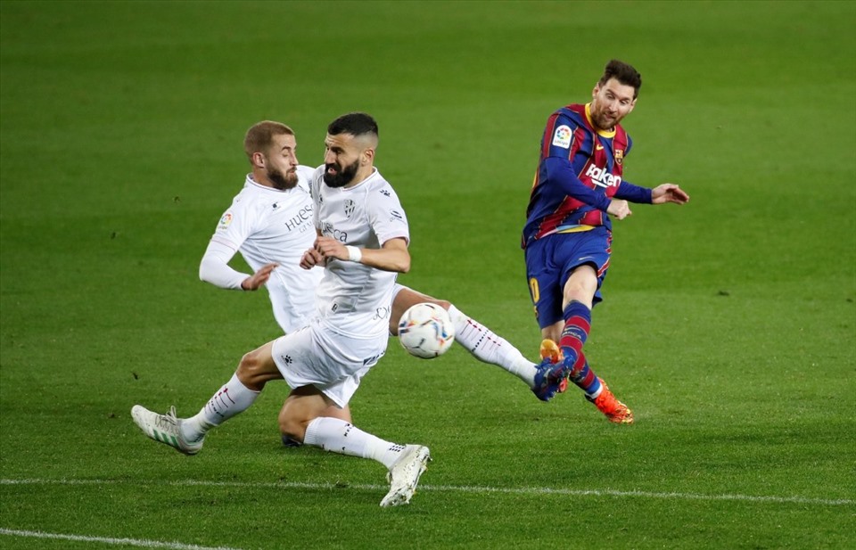 Messi ghi 2 bàn thắng tuyệt đẹp trong một ngày đáng nhớ với cá nhân anh. Ảnh: AFP