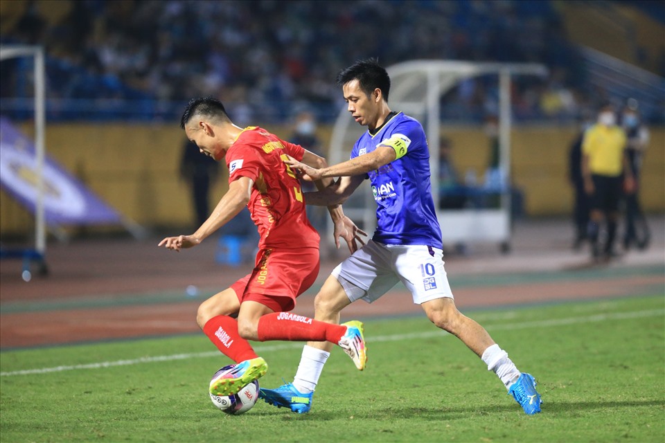Hà Nội đã phủ đầu Thanh Hoá với 2 bàn thắng sớm. Ảnh: Hoài Thu