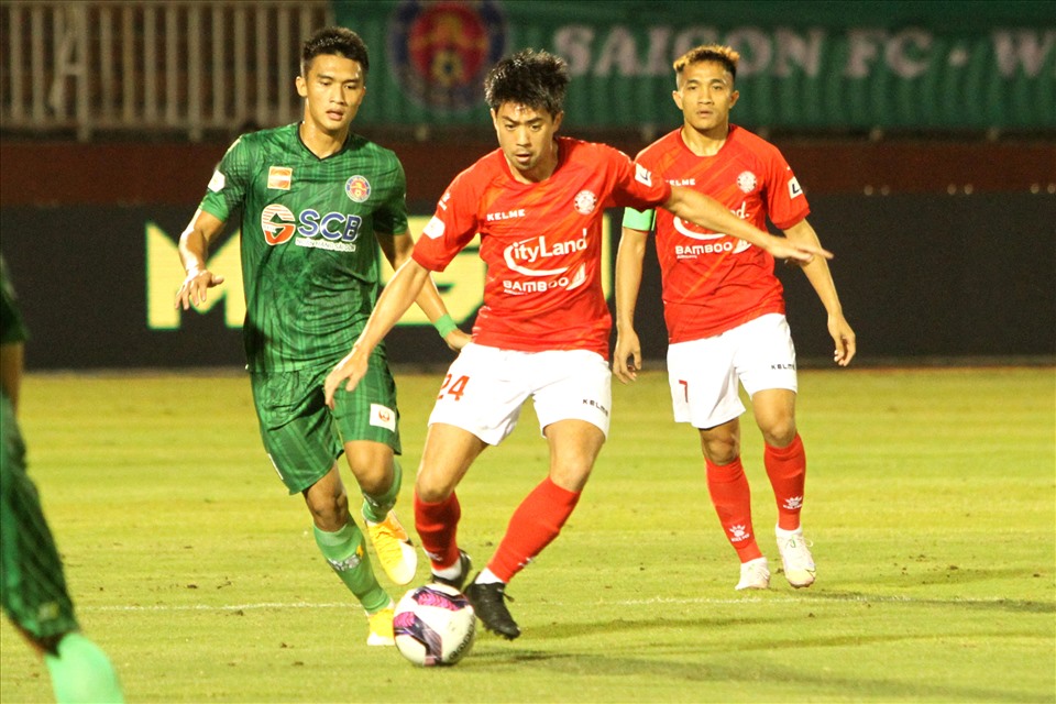 Lee Nguyễn ghi bàn duy nhất giúp TPHCM thắng Sài Gòn. Ảnh: Thanh Vũ