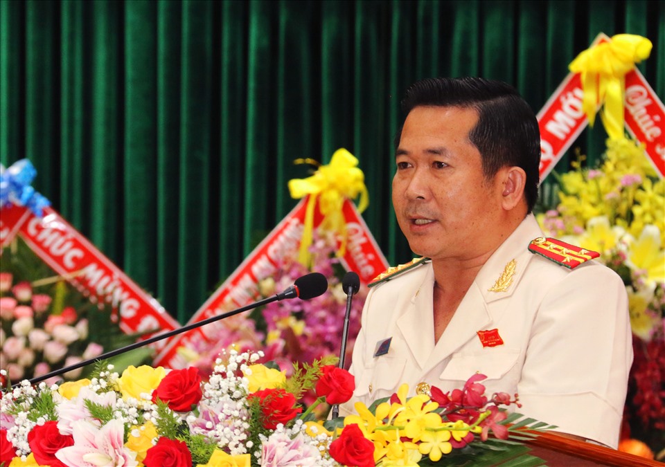 Đại tá Đinh Văn Nơi - Giám đốc Công an tỉnh An Giang- người bị nhóm đối tượng “chạy điều chuyển” với  giá 20 tỷ đồng. Ảnh: Vũ Tiến