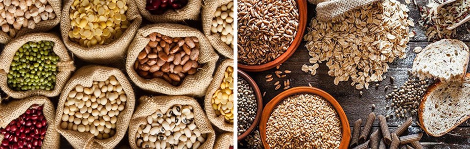 Các loại hạt và ngũ cốc nguyên cám là thực phẩm thiết yếu trong chế độ ăn sạch. Đồ họa: Hồng Nhật