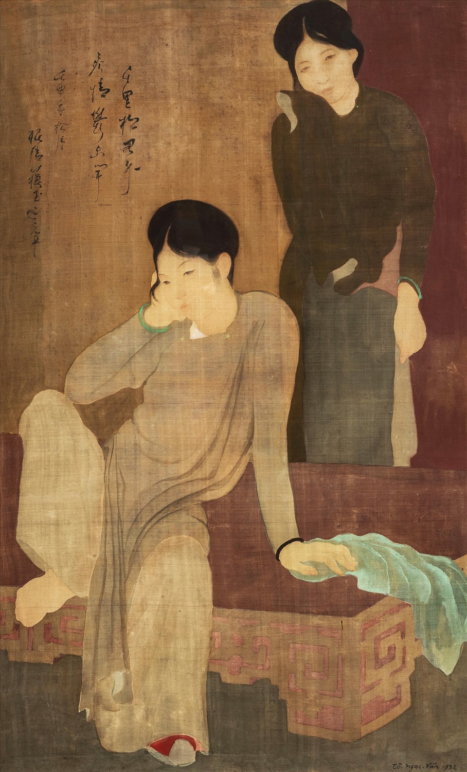 Tác phẩm “Vỡ mộng” (lụa, 92,5cm x 57cm, 1932) từng đấu hơn 1,1 triệu USD (hơn 27 tỉ đồng), tác phẩm cao giá nhất của Tô Ngọc Vân trên thị trường công khai.