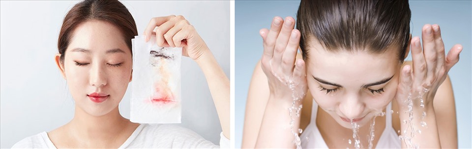 Làm sạch da mặt là điều không thể bỏ qua trong chu trình chăm sóc da dầu. Đồ họa: Hồng Nhật