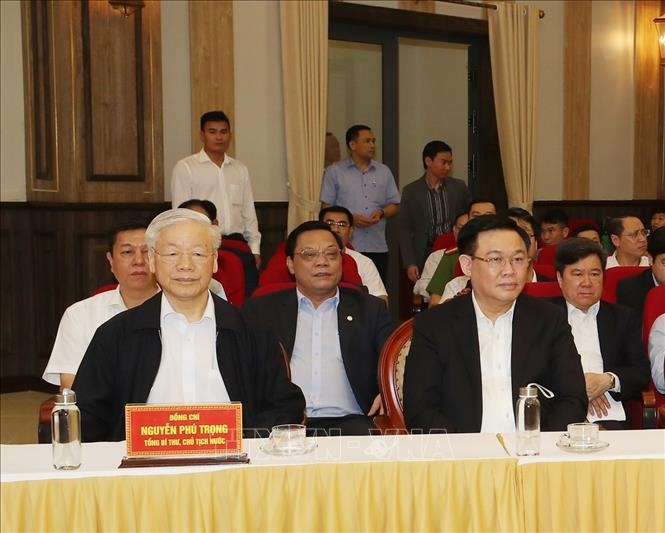 Tổng Bí thư, Chủ tịch nước Nguyễn Phú Trọng tại Hội nghị. Ảnh: Trí Dũng/TTXVN
