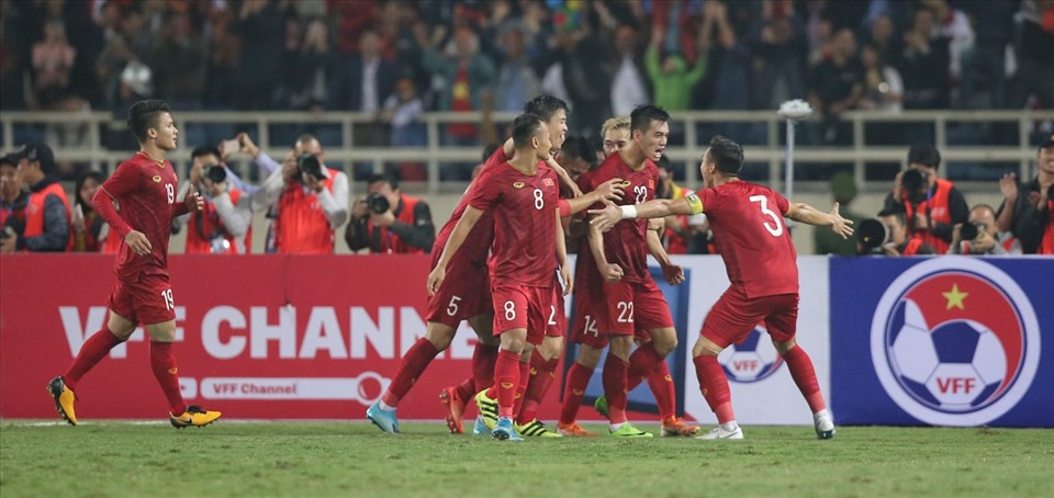 Tiến Linh ghi bàn duy nhất giúp tuyển Việt Nam thắng UAE 1-0 ở giai đoạn lượt đi. Ảnh: AFC.