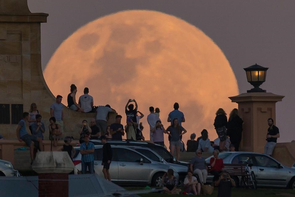 Người yêu thiên văn ngắm siêu trăng ở Australia năm 2016. Ảnh: AFP/Getty.