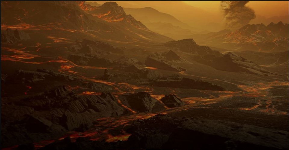 “Siêu trái đất” Gliese 486 b nóng và khô như sao Kim với những dòng dung nham có thể chảy trên bề mặt. Ảnh: Renderarea.