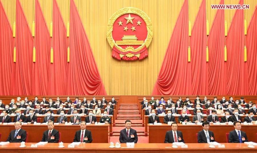 Kỳ họp thứ 4 Quốc hội Trung Quốc khóa 13 khai mạc tại Đại lễ đường Nhân dân ở Bắc Kinh, Trung Quốc, ngày 5.3. Ảnh: Tân Hoa Xã.