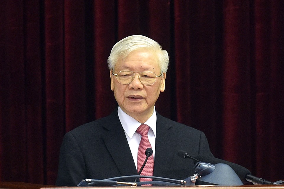 Tổng Bí thư, Chủ tịch Nước Nguyễn Phú Trọng phát biểu tại Hội nghị.