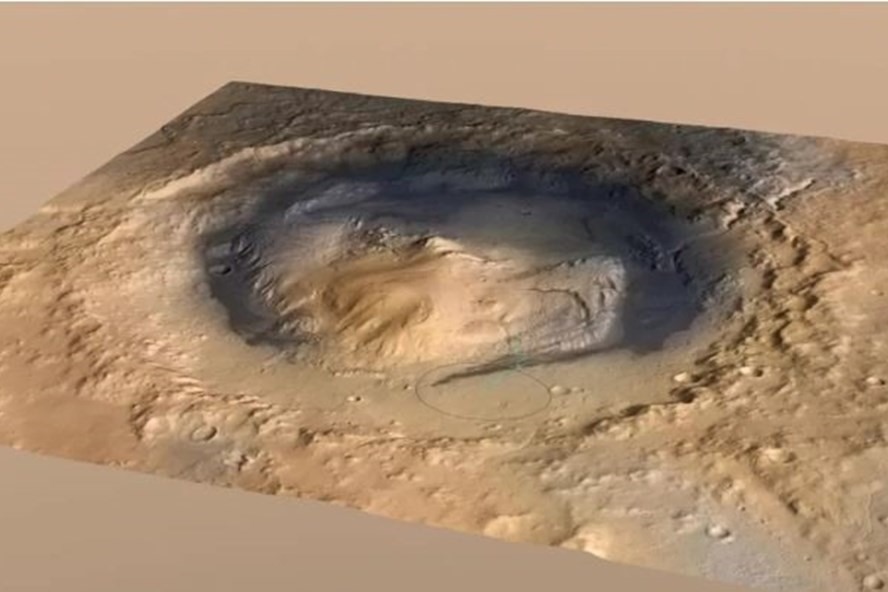 Núi Sharp bên trong miệng núi lửa Gale trên sao Hỏa đã tìm thấy bằng chứng chứng minh hành tinh đỏ không mất nước cùng một lúc. Ảnh: NASA