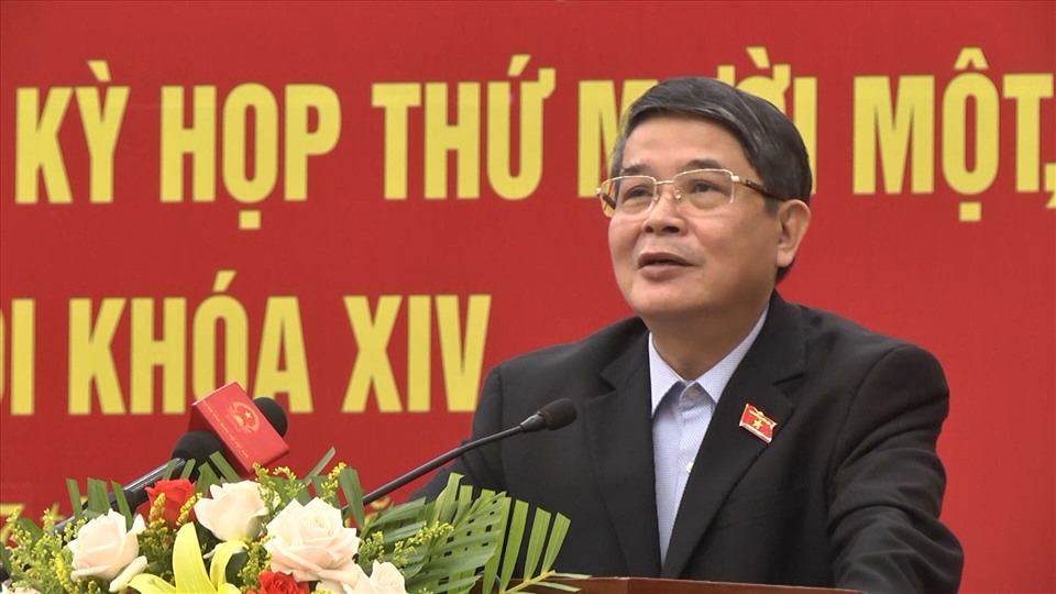 Ông Nguyễn Đức Hải - Phó Chủ tịch Quốc hội phát biểu tại buổi tiếp xúc cử tri.