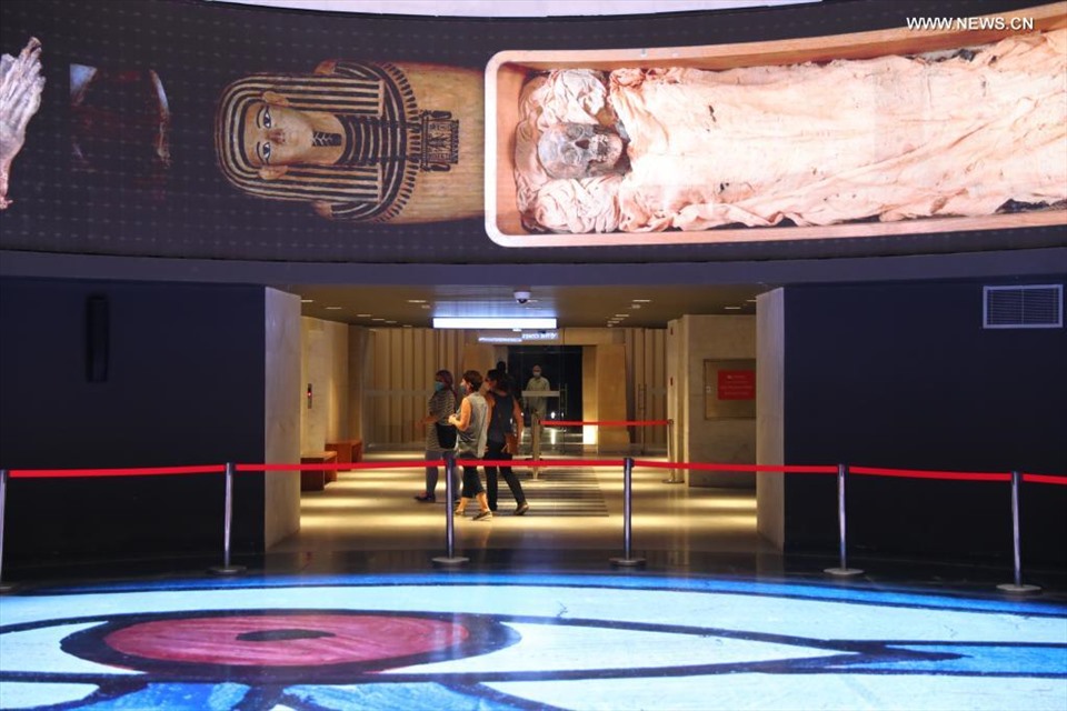 Một số hình ảnh phòng trưng bày xác ướp Ai Cập tại Bảo tàng Quốc gia Văn minh Ai Cập ở Cairo. Ảnh: Tân Hoa Xã