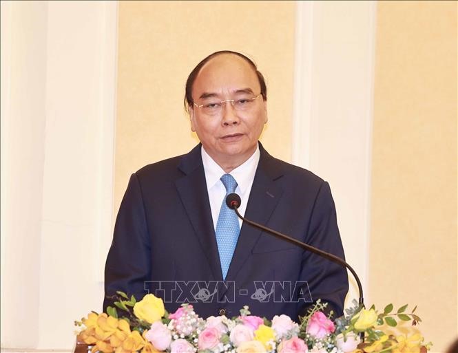 Chủ tịch Nước Nguyễn Xuân Phúc phát biểu. Ảnh: Thống Nhất/TTXVN