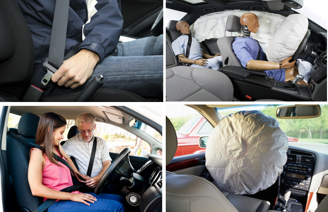 Ảnh hệ thống túi khí và dây đai an toàn trên ô tô: Ảnh đồ họa Thanh Sơn