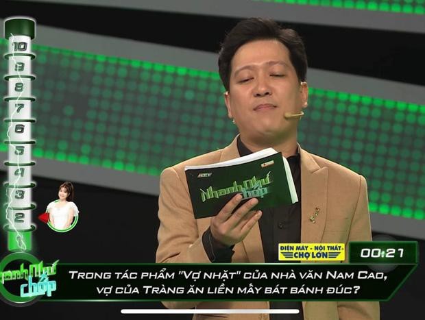 Câu hỏi của Trường Giang trong tập 31 “Nhanh như chớp” khiến khán giả không hài lòng. Ảnh: CMH