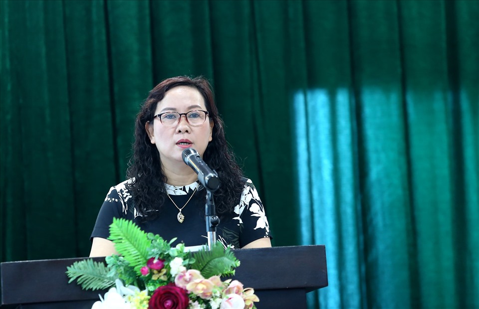 Phó Giám đốc Sở Thông tin và Truyền thông Hà Nội Nguyễn Thị Mai Hương phát biểu tại Hội nghị.