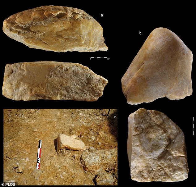 Homo erectus có thể đã đục, đẽo thạch anh tại địa điểm này để tạo ra dao và các công cụ đá thô sơ khác. Ảnh: Public Library of Science (Thư viện Khoa học Cộng đồng)