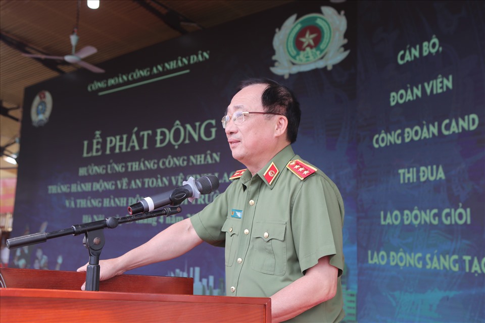 Thượng tướng Nguyễn Văn Thành - Thứ trưởng Bộ Công an phát biểu tại buổi lễ.
