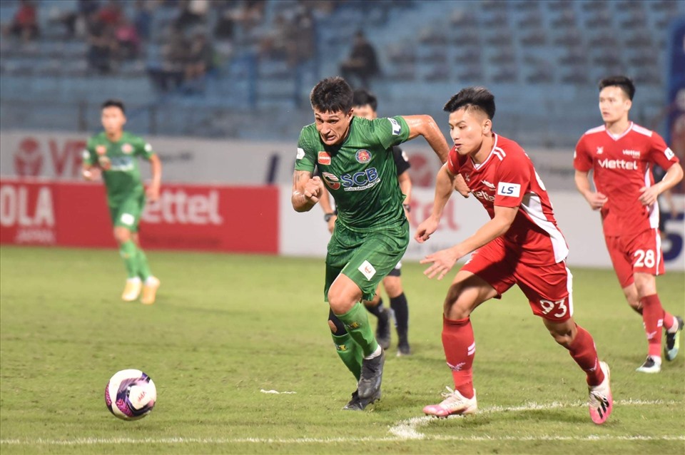 Câu lạc bộ Sài Gòn nhận thất bại 0-3 trước Viettel tại vòng 7 V.League. Ảnh: Minh Hiếu