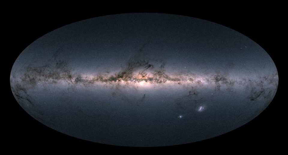 Hình ảnh bản đồ của Dải Ngân hà và các thiên hà lân cận khác. Ảnh: ESA.