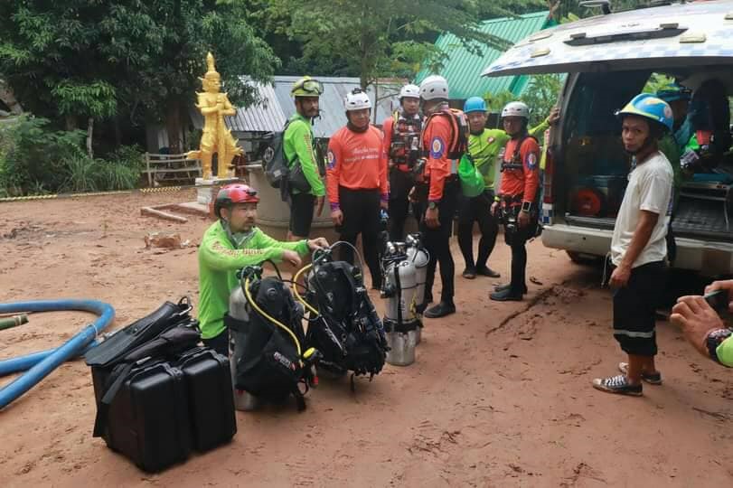 Đội cứu hộ triển khai giải cứu ngay sau khi nhận được tin báo từ người dân. Ảnh: Cứu hộ Thái Lan