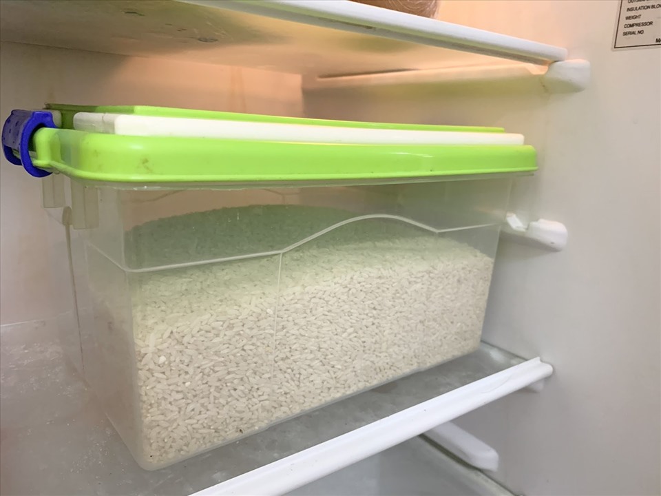 Bảo quản gạo trong tủ lạnh sẽ tiêu diệt và ngăn chặn được mối mọt. Ảnh: Lê Thư