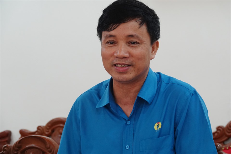 Ông Nguyễn Văn Danh - Chủ tịch LĐLĐ tỉnh Hà Tĩnh phát biểu tại buổi làm việc. Ảnh: TT.