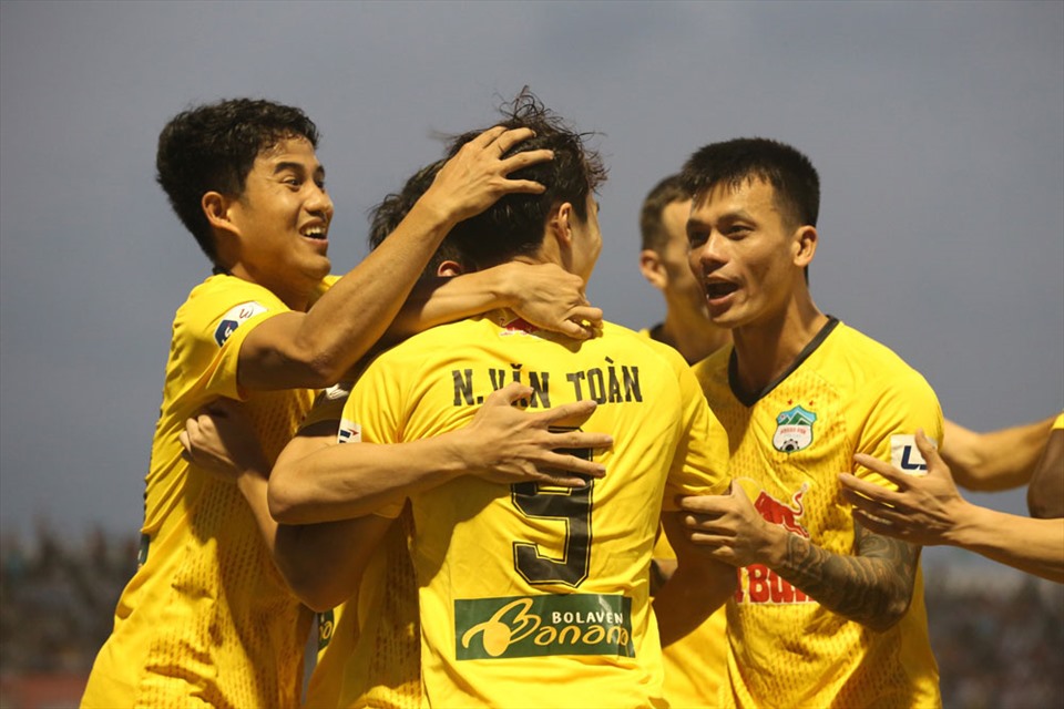 Hoàng Anh Gia Lai có trận đấu thứ 3 liên tiếp giữ sạch lưới, ghi đến 10 bàn thắng. Ảnh: VPF.
