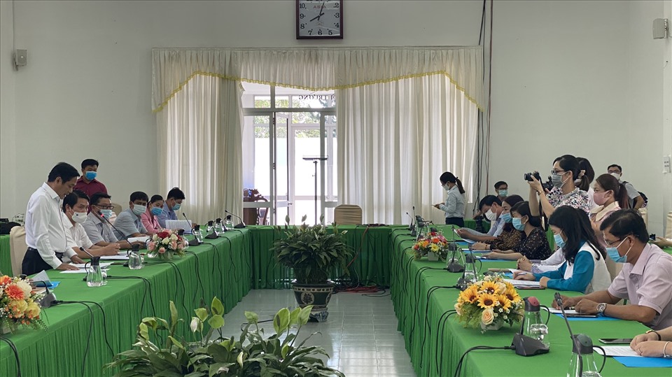 Cuộc họp được diễn ra tại Hội trường UBND thành phố Cần Thơ. Ảnh: Ánh Nhiên