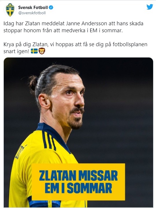 Thông báo của Liên đoàn bóng đá Thụy Điển. Ảnh: