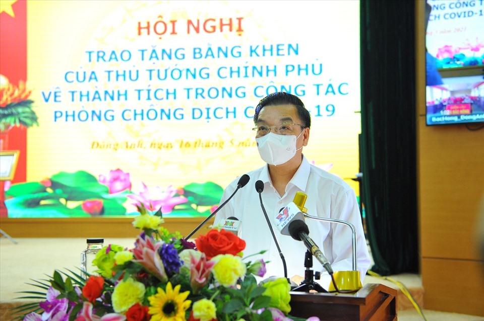 Chủ tịch UBND TP.Hà Nội Chu Ngọc Anh phát biểu tại Hội nghị. Ảnh: PV