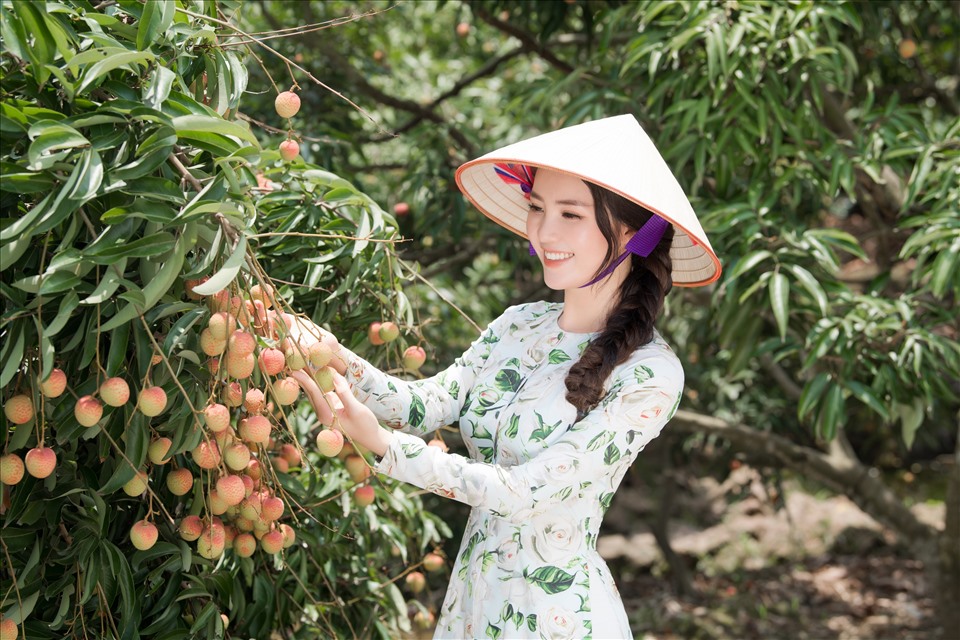 Á hậu Thuỵ Vân mong muốn mọi người sẽ ủng hộ nông sản Việt nhiều hơn đặc biệt khi dịch COVID-19 búng phát. Ảnh: NVCC.
