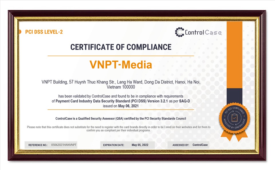 VNPT Pay nhận chứng chỉ bảo mật quốc tế quan trọng PCI DSS. Ảnh: VNPT