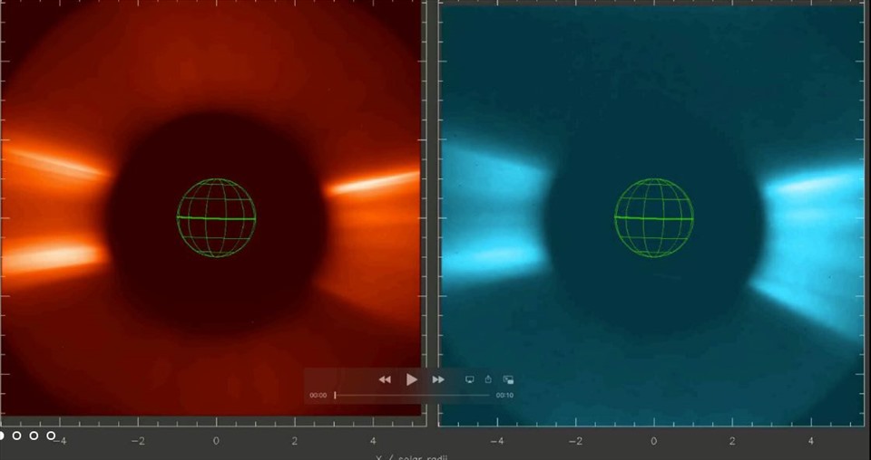 Mặt trời phun trào nhật hoa qua các thiết bị khác nhau trên tàu vũ trụ Solar Orbiter. Nguồn: Cơ quan Vũ trụ Châu Âu.