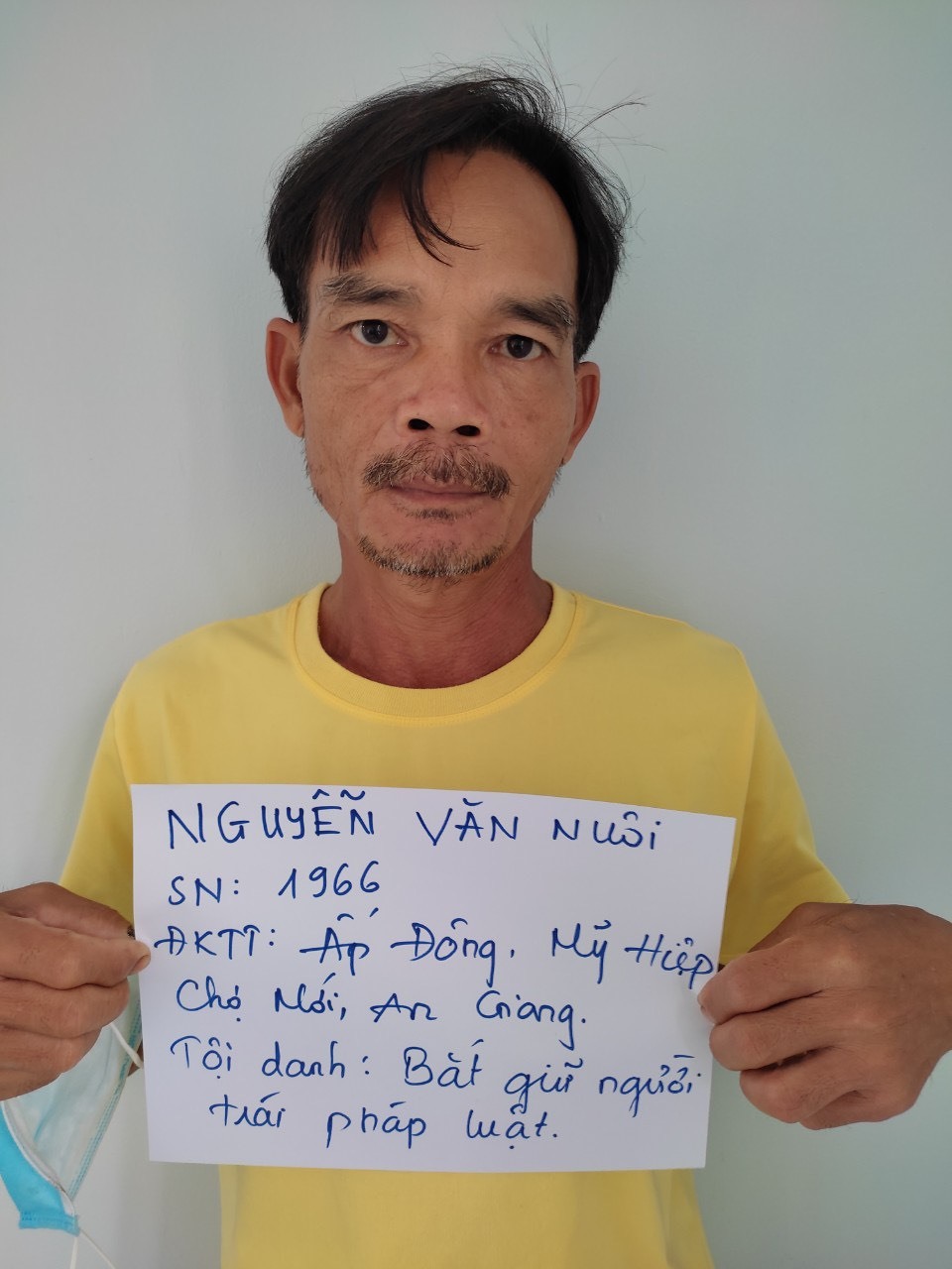 Đối tượng Nguyễn Văn Nuôi cùng vợ bắt giữ người trái pháp luật để ép con nợ trả tiền. Ảnh: BT