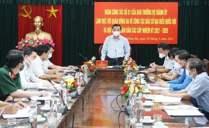 Chủ tịch UBND thành phố Hà Nội Chu Ngọc Anh phát biểu tại buổi làm việc. Ảnh: Tiến Thành