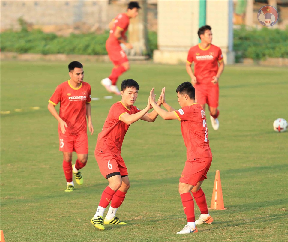 Xuân Trường trở lại tập luyện cùng đội tuyển Việt  Nam. Ảnh: VFF