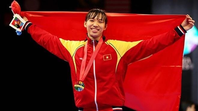 Võ sĩ Trương Thị Kim Tuyền giành suất dự Olympic Tokyo 2020. Ảnh: HV
