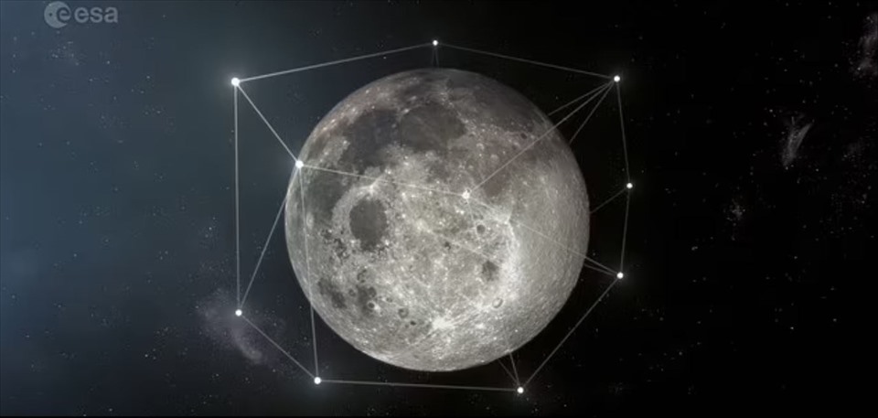 Cơ quan vũ trụ Châu Âu muốn xây dựng mạng lưới vệ tinh quanh Mặt trăng. Ảnh: ESA.