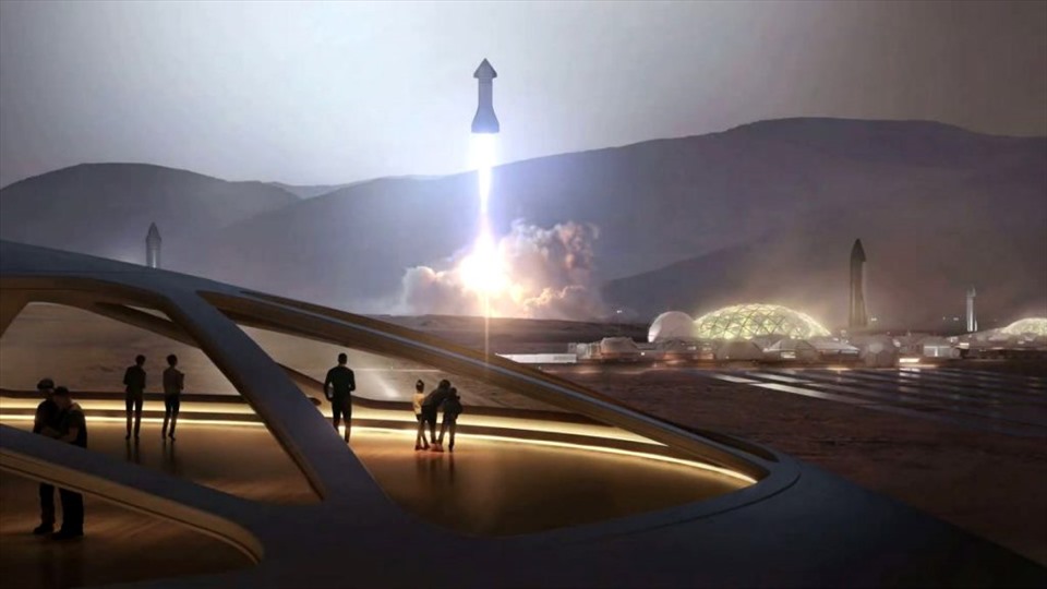 Elon Musk tham vọng xây dựng thành phố trên sao Hoả. Ảnh: SpaceX
