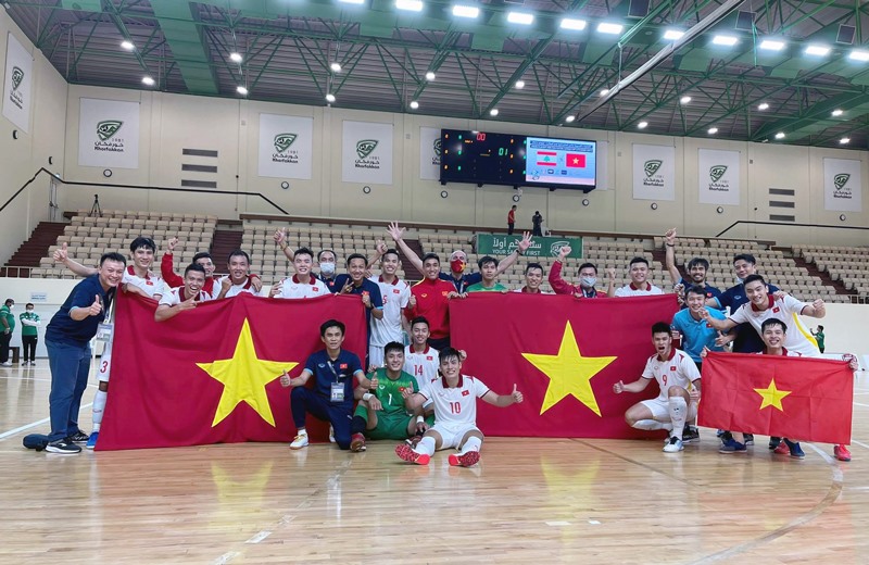 Futsal Việt Nam  giành vé dự World Cup 2021. Ảnh: VFF